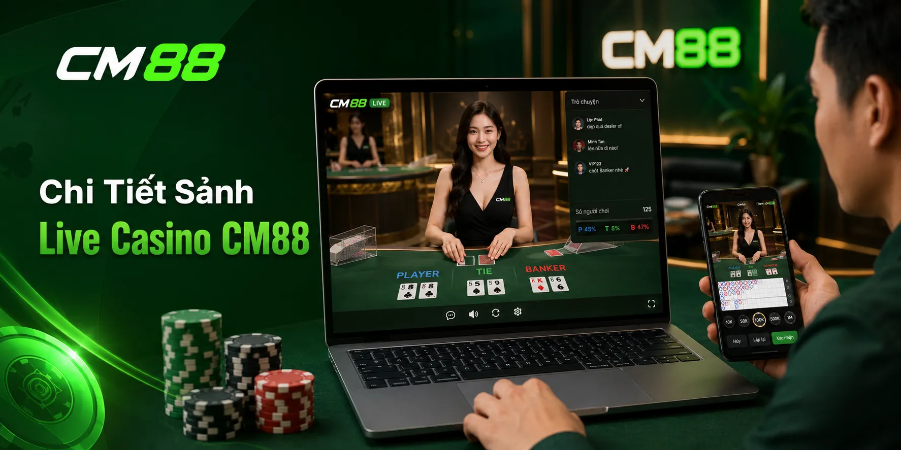 Chi tiết sảnh live casino cm88