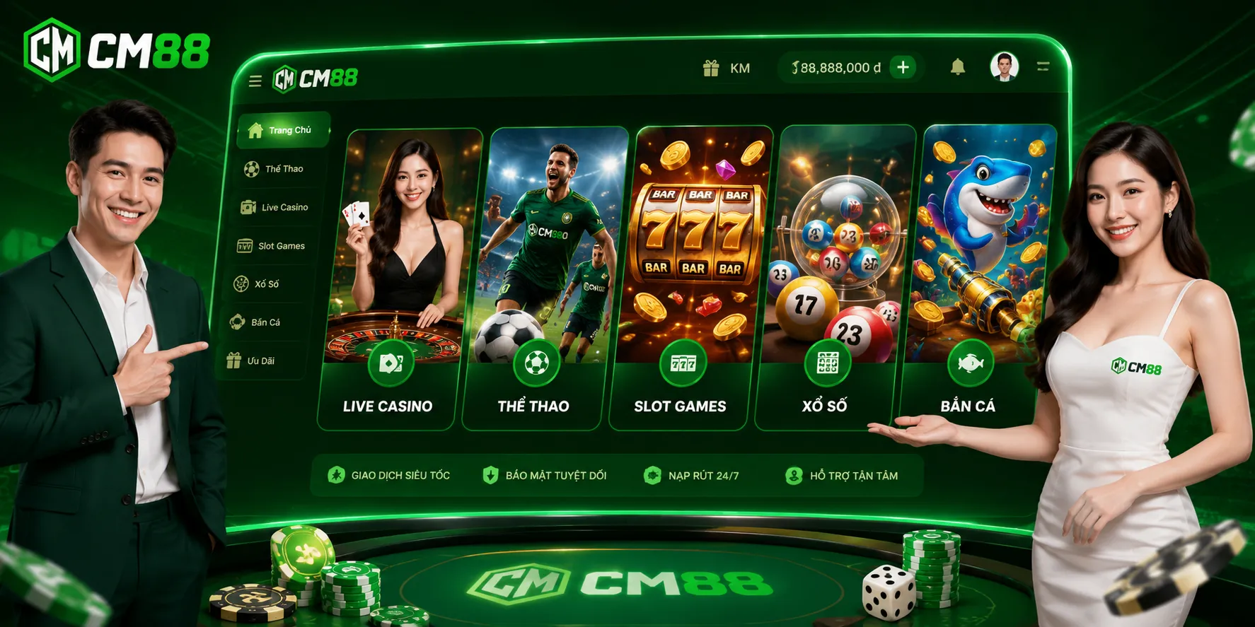 Giới Thiệu CM88 về sản phẩm casino