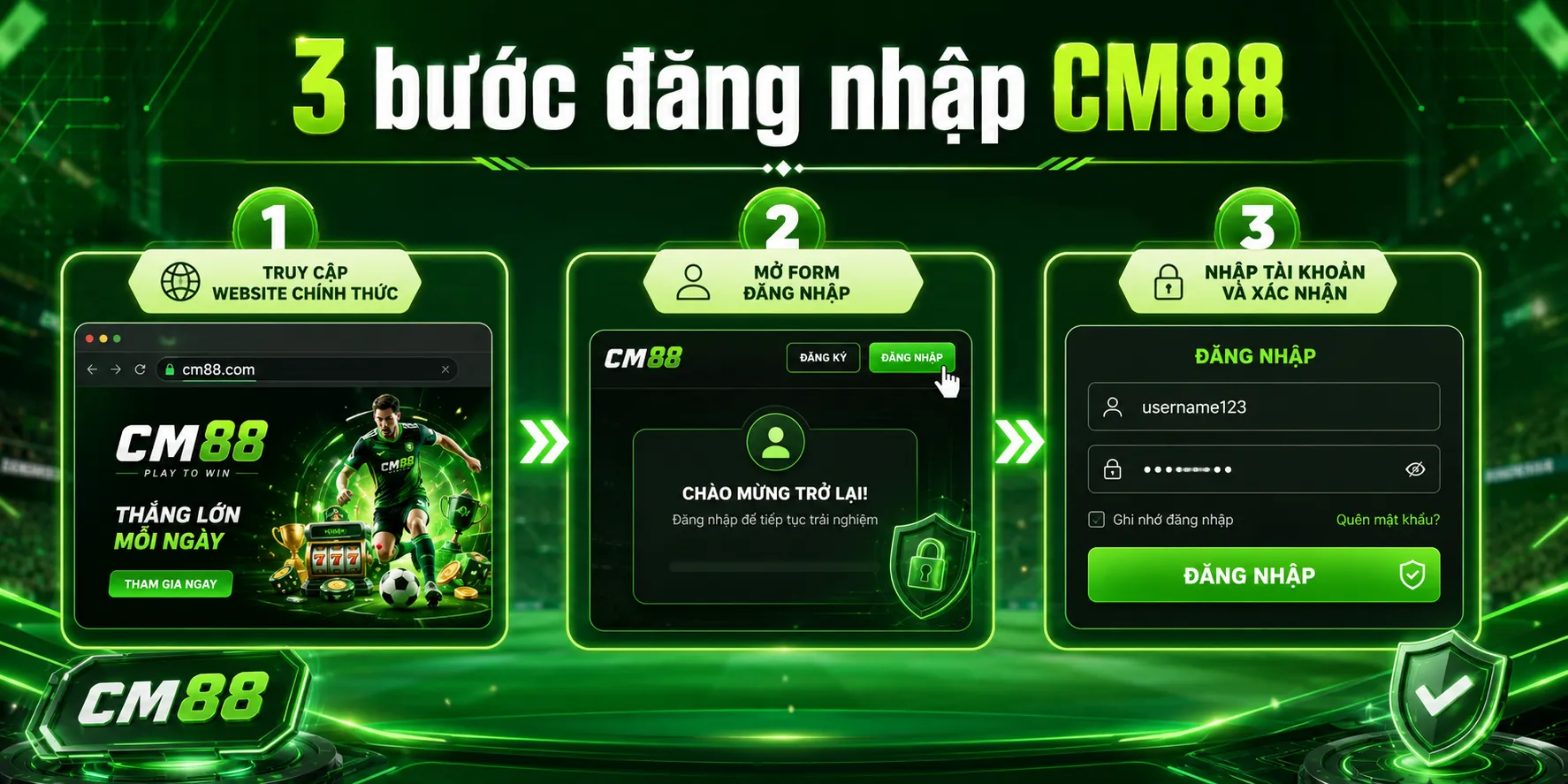3 bước để đăng nhập CM88 nhanh chóng