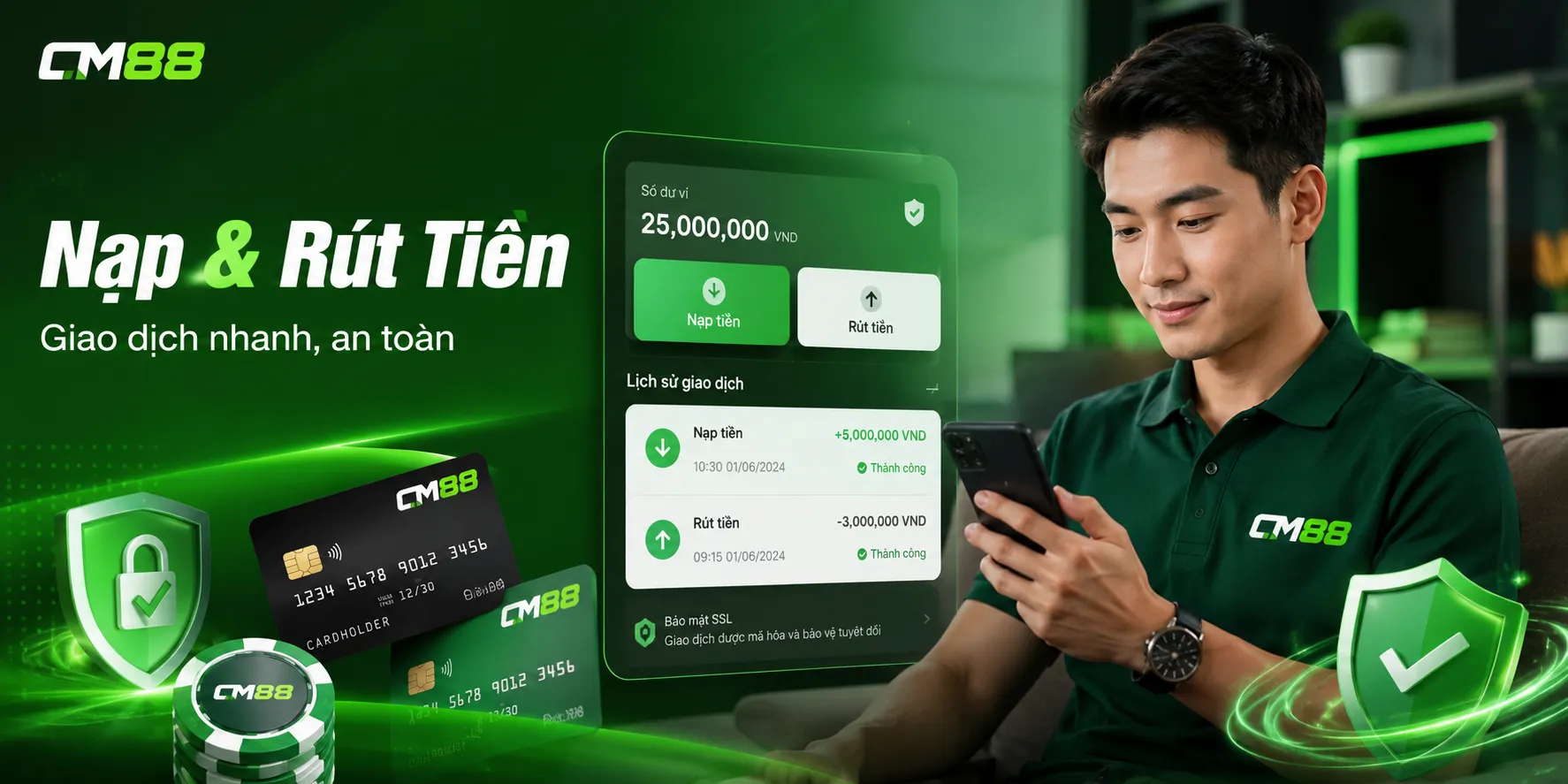 FAQ-CM88 về giao dịch nạp và rút tiền