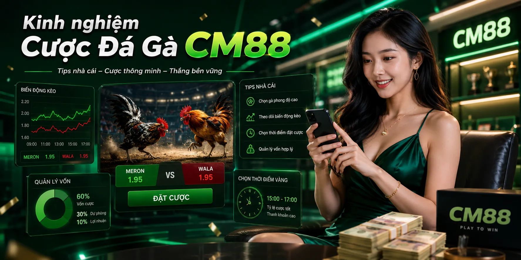 Kinh nghiệm Cược Đá Gà CM88 cùng tips nhà cái