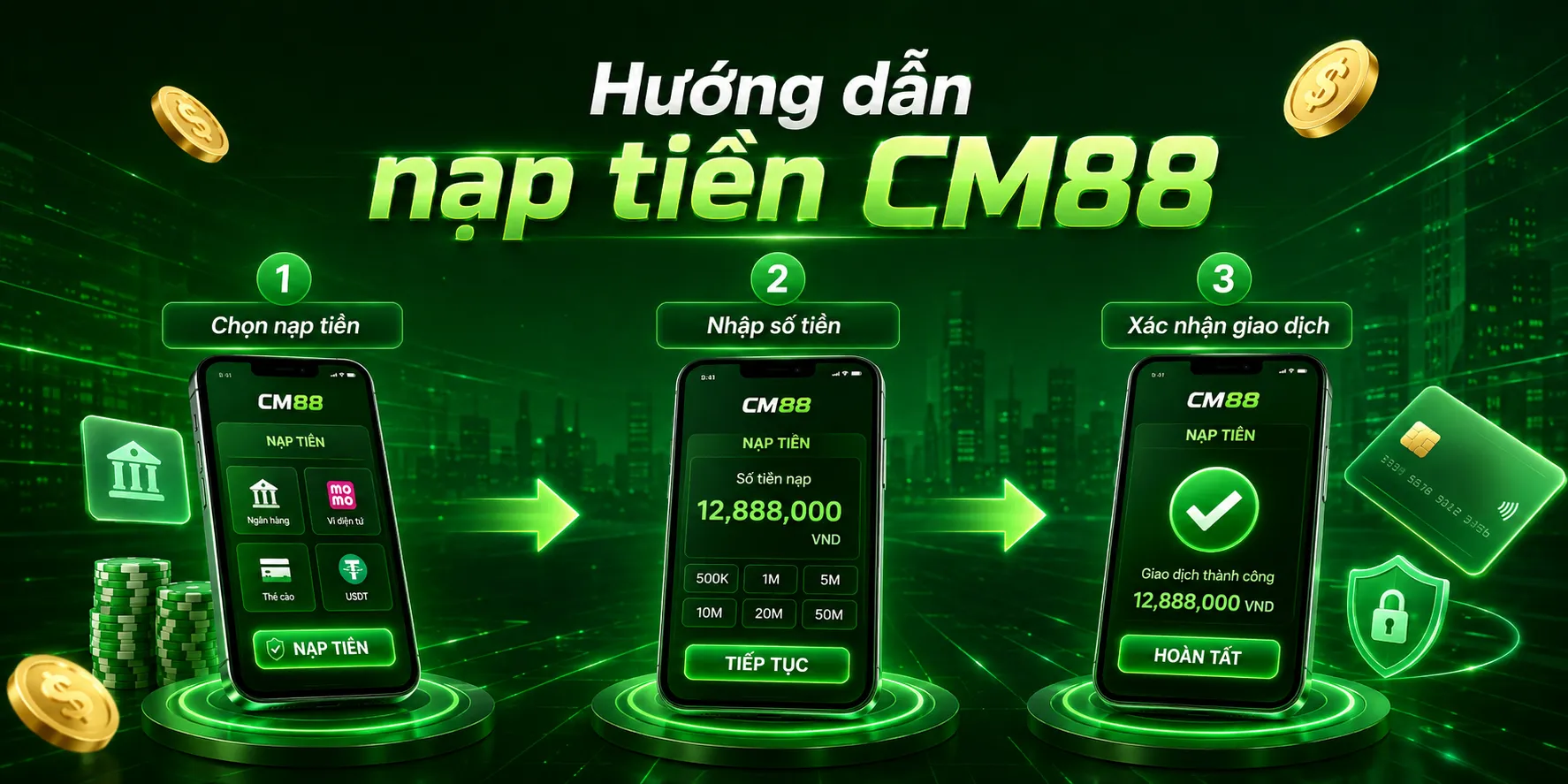 Hướng dẫn các bước nạp tiền CM88 dễ dàng